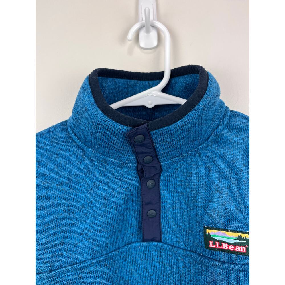 L.L. Bean Sweater Fleece Half Snap Pullover Blue Small 8 - Picture 2 of 8